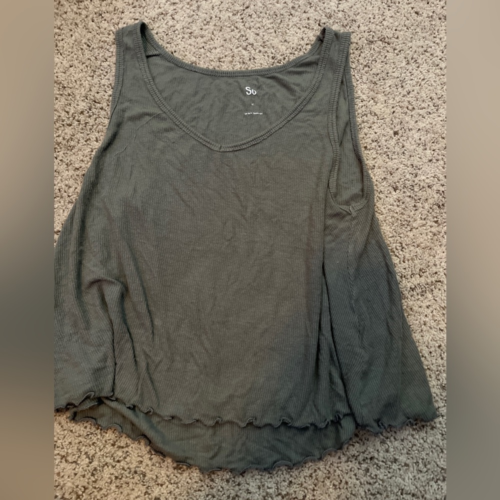 SO Flowy Green Tank Top